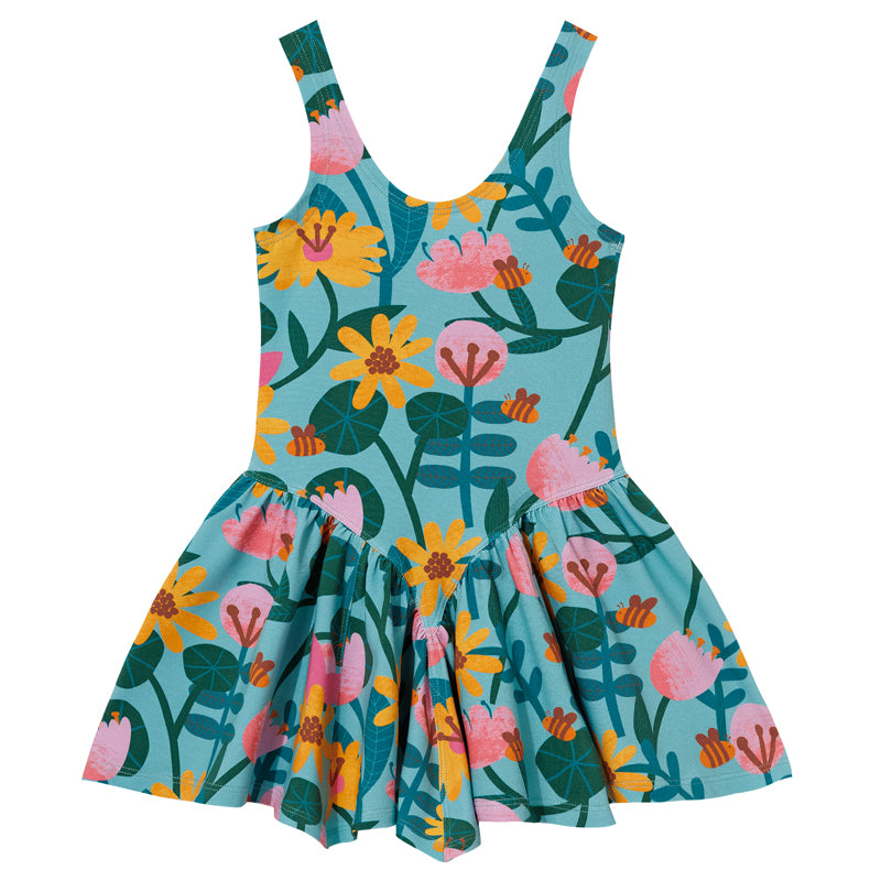 BALERINA DRESS GREEN FLOWERS