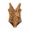 Leopard aop overlap swimsuit