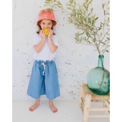 DENIM LINEN SKIRT-PANTS