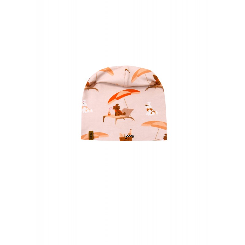 Hat pink with dog and umbrella print (1/4 anni)