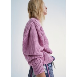 Russel Woman Cable Sleeve Jumper Iris Lilac