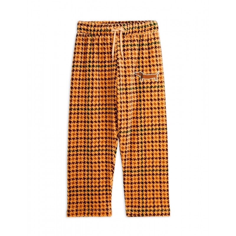 Dog houndstooth aop velour trousers