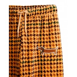 Dog houndstooth aop velour trousers