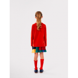 Color Block pleated woven skirt