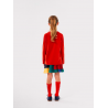 Color Block pleated woven skirt