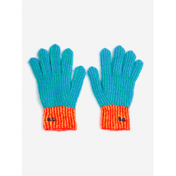 Color Stripes knitted gloves