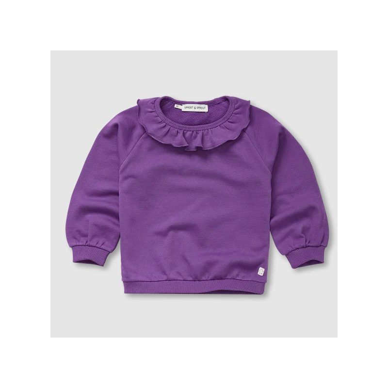 SWEATSHIRT RUFFLE COLLAR PURPLE