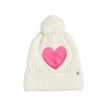 Hearts knitted pompom hat