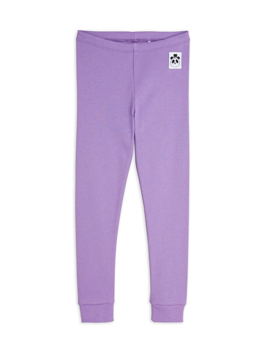 Solid rib leggings purple