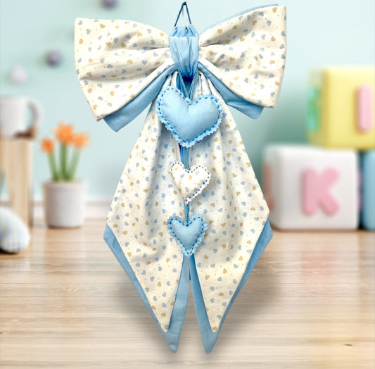 Fiocco nascita cuori azzurro