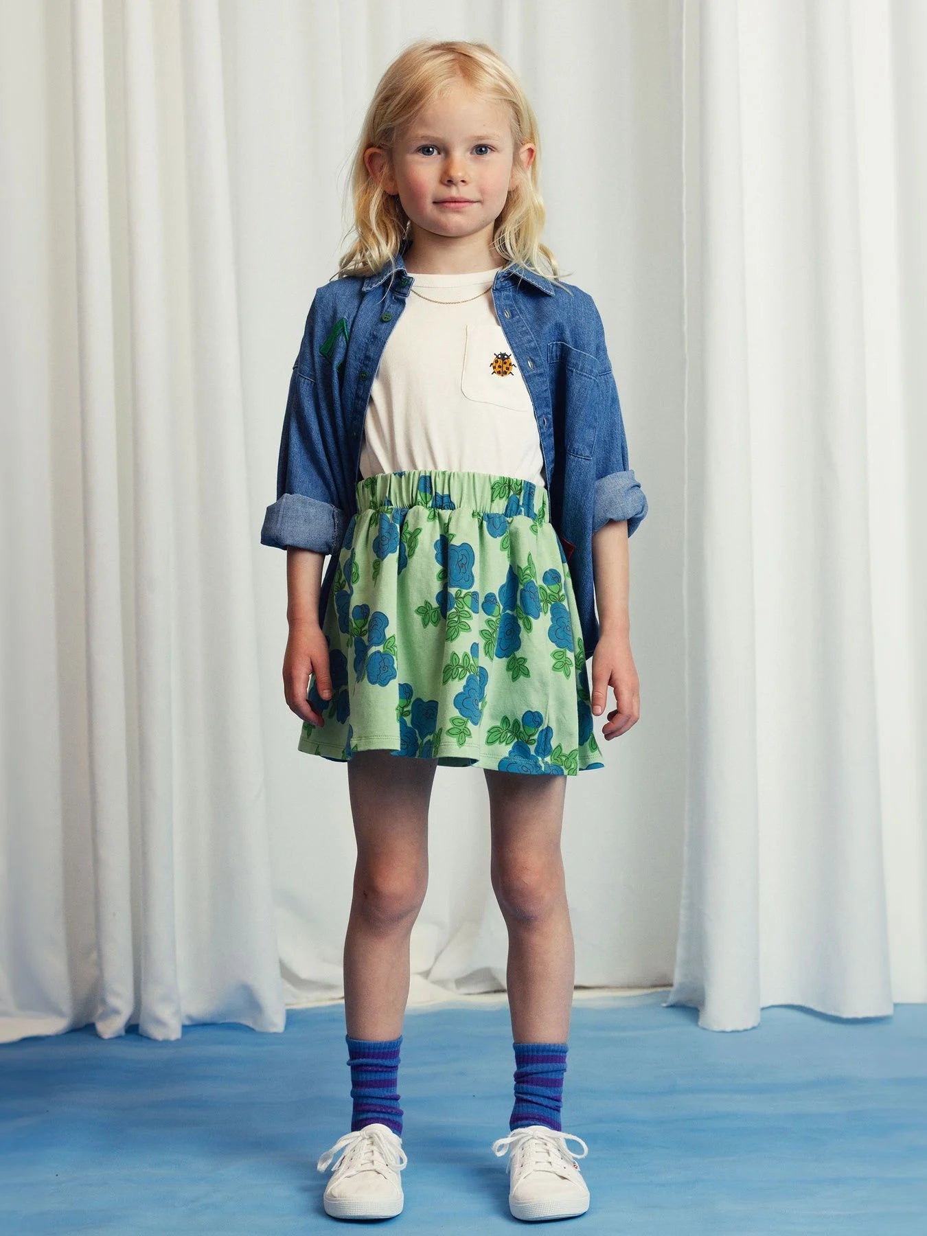 Blue roses aop skirt