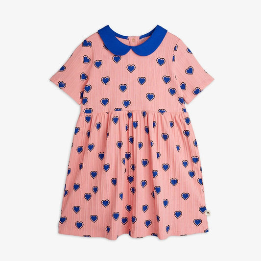 Outlined hearts short sleeve dress