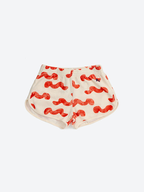 Waves all over terry shorts