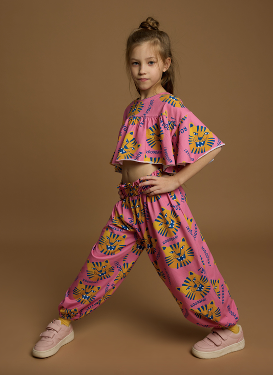 FRILL TOP  PINK TIGERS