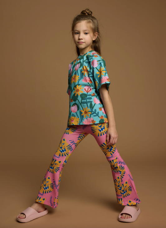 FLARED PANTS PINK TIGERS
