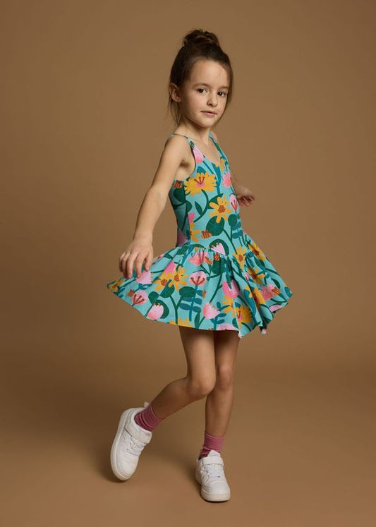 BALERINA DRESS  GREEN FLOWERS