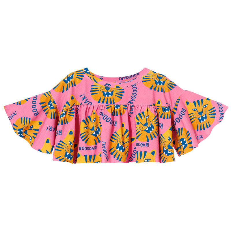FRILL TOP  PINK TIGERS